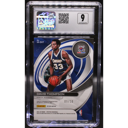 2021-22 Panini Spectra - David Thompson IA-DVT - Gold Icons Auto /10 - CSG CGC 8 / 9