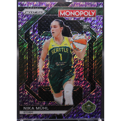 2024 Panini Prizm Monopoly - Nika Muhl WNBA26 - Purple Millionaire Shimmer /50 WNBA Insert