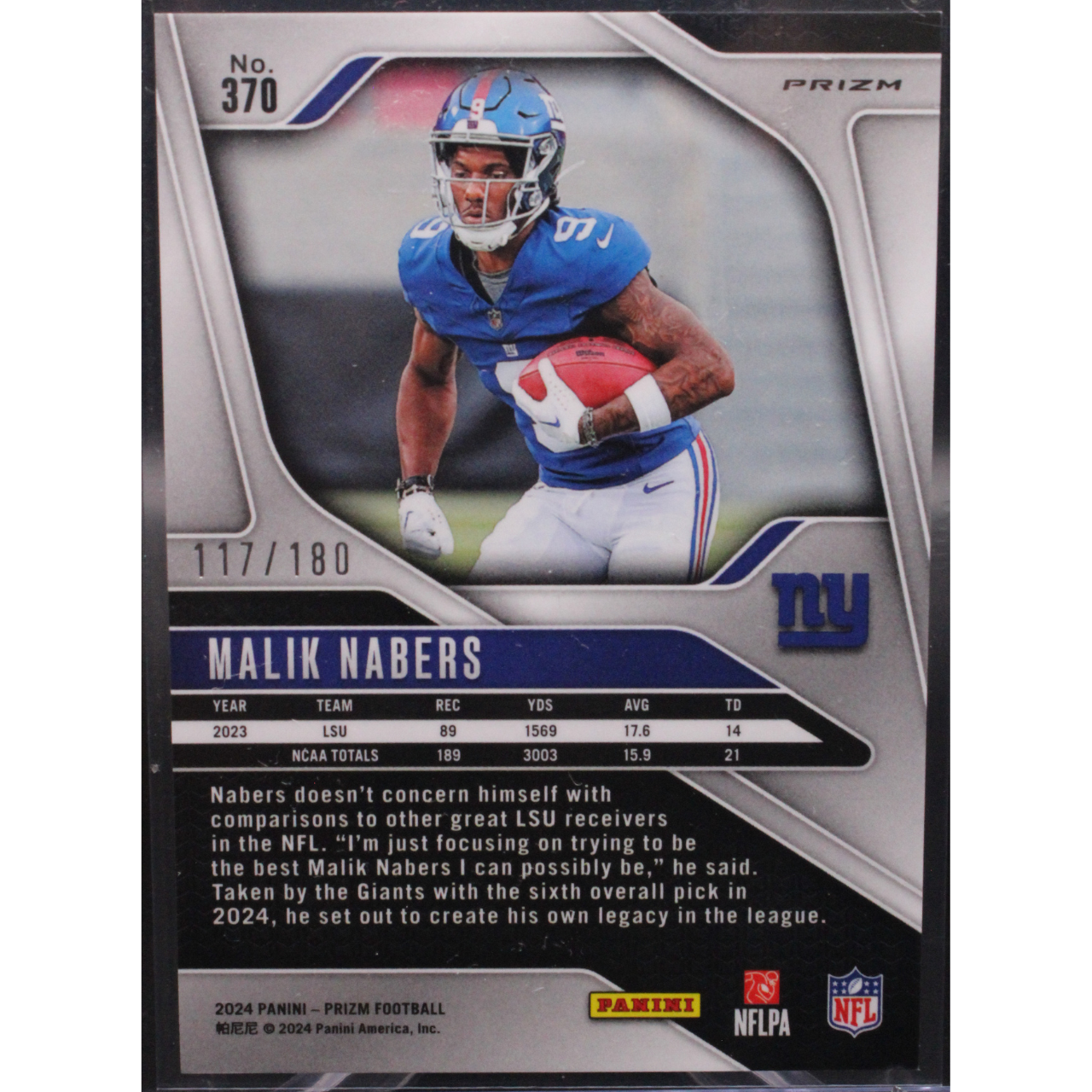 2024 Panini Prizm - Malik Nabers #370 Hyper Prizm /180