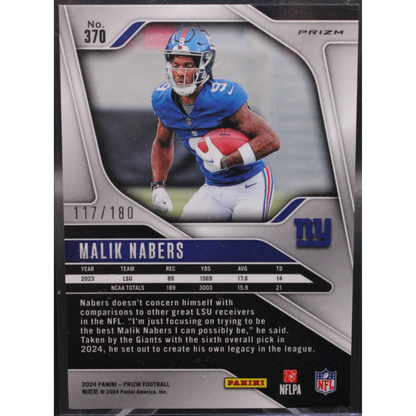 2024 Panini Prizm - Malik Nabers #370 Hyper Prizm /180