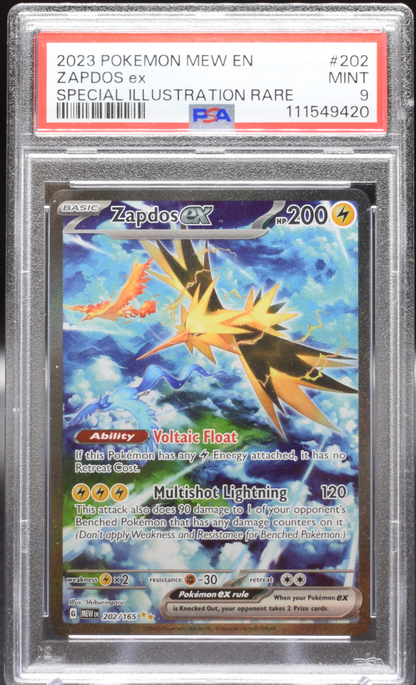 Zapdos EX 202/165 SV: Scarlet & Violet 151 - 2023 Pokemon - PSA 9