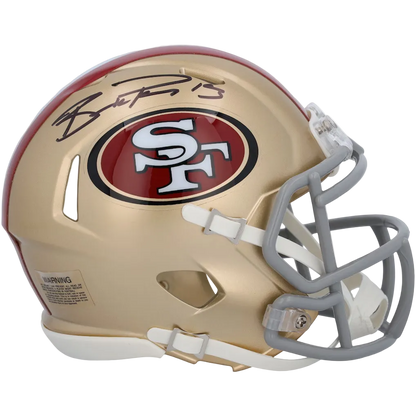 Brock Purdy Autographed Fanatics Authentic Riddell Speed Mini Helmet with Deluxe SF Case (