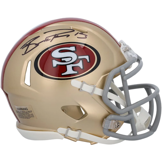 Brock Purdy Autographed Fanatics Authentic Riddell Speed Mini Helmet with Deluxe SF Case (