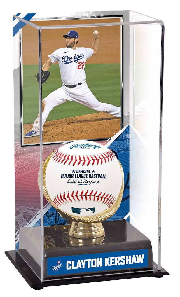 Clayton Kershaw Autographed Signed OML Baseball with Custom Case