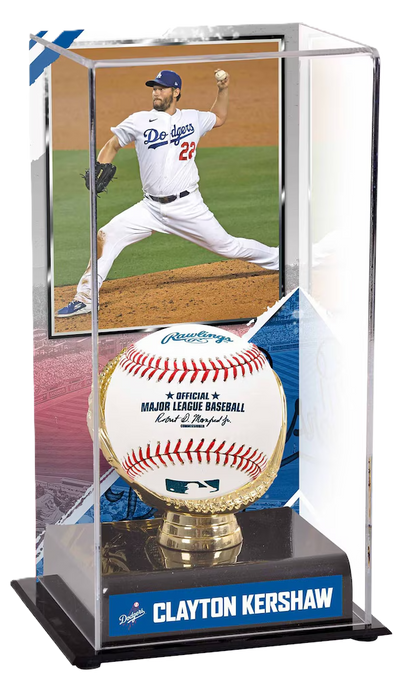 Clayton Kershaw Autographed Signed OML Baseball with Custom Case
