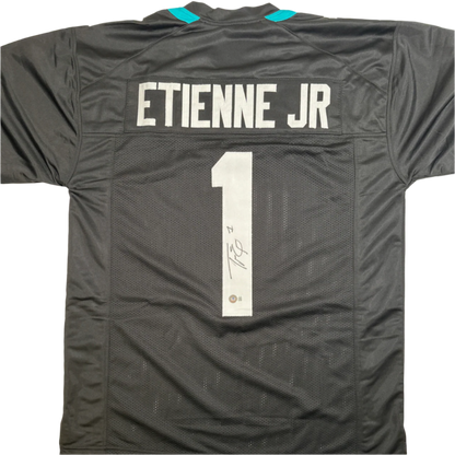 Travis Etienne Jr Autographed Signed Black Football Jersey (Beckett)