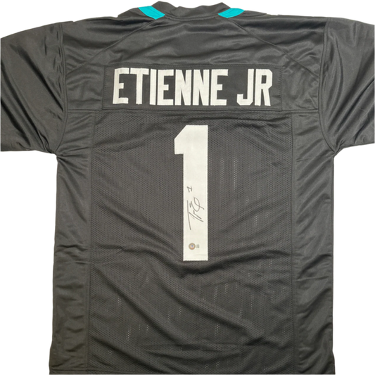 Travis Etienne Jr Autographed Signed Black Football Jersey (Beckett)