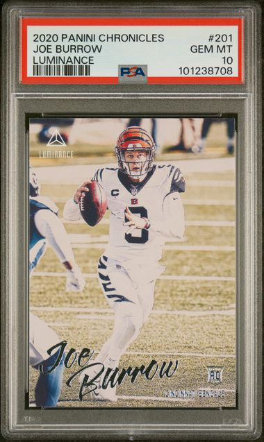 2020 Panini Chronicles - Joe Burrow #201 Luminance - PSA 10