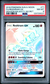 (POS) Reshiram GX 71 - Dragon Majesty - 2018 Pokemon - PSA 8