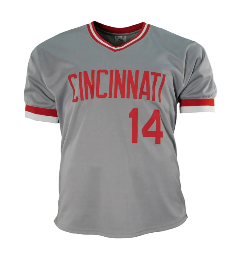 Pete Rose Autographed Signed Cincinnati  Stats Pro Edition Baseball Jersey (JSA)