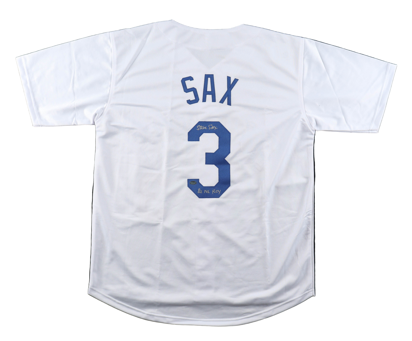 Steve Sax Autographed Signed Los Angeles Dodgers  Baseball Jersey (Schwartz)