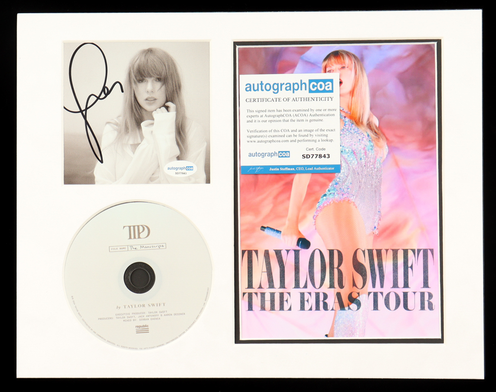 Taylor Swift Autographed Signed Eras Tour 11x14 Custom Framed Matted CD Insert Display (ACOA)