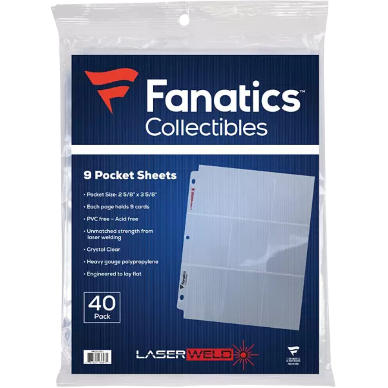 Fanatics Collectibles 9-Card Binder Sleeves 40-Pack