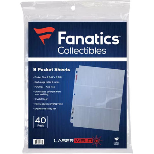 Fanatics Collectibles 9-Card Binder Sleeves 40-Pack