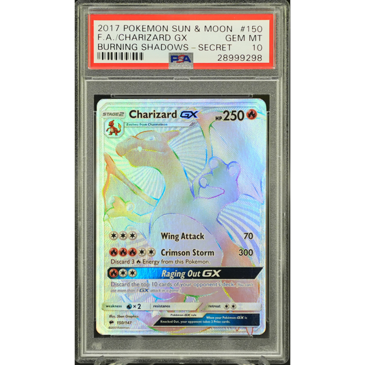 Charizard GX 150/147 Burning Shadows - 2017 Pokemon - PSA 10