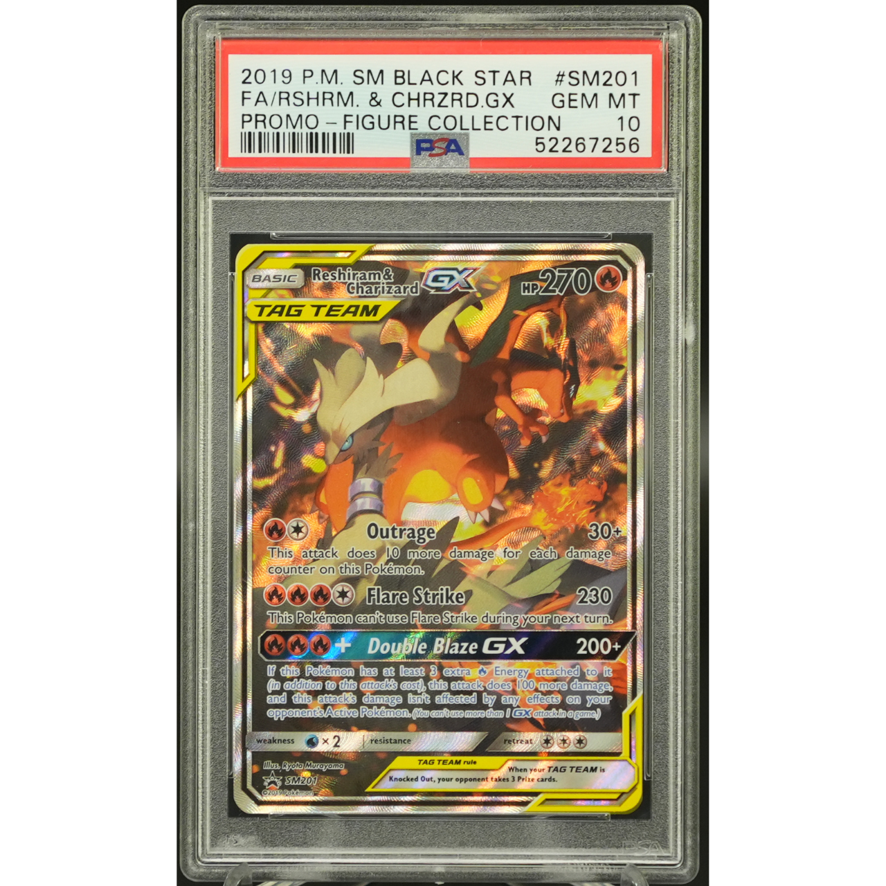 Reshiram & Charizard GX SM201 Figure Collection Promo - 2019 Pokemon - PSA 10