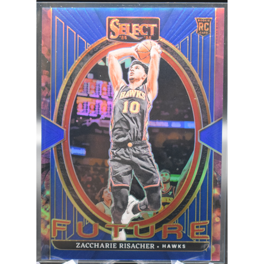 2024 Panini Select Basketball - Zaccharie Risacher 18 - Future Blue /75