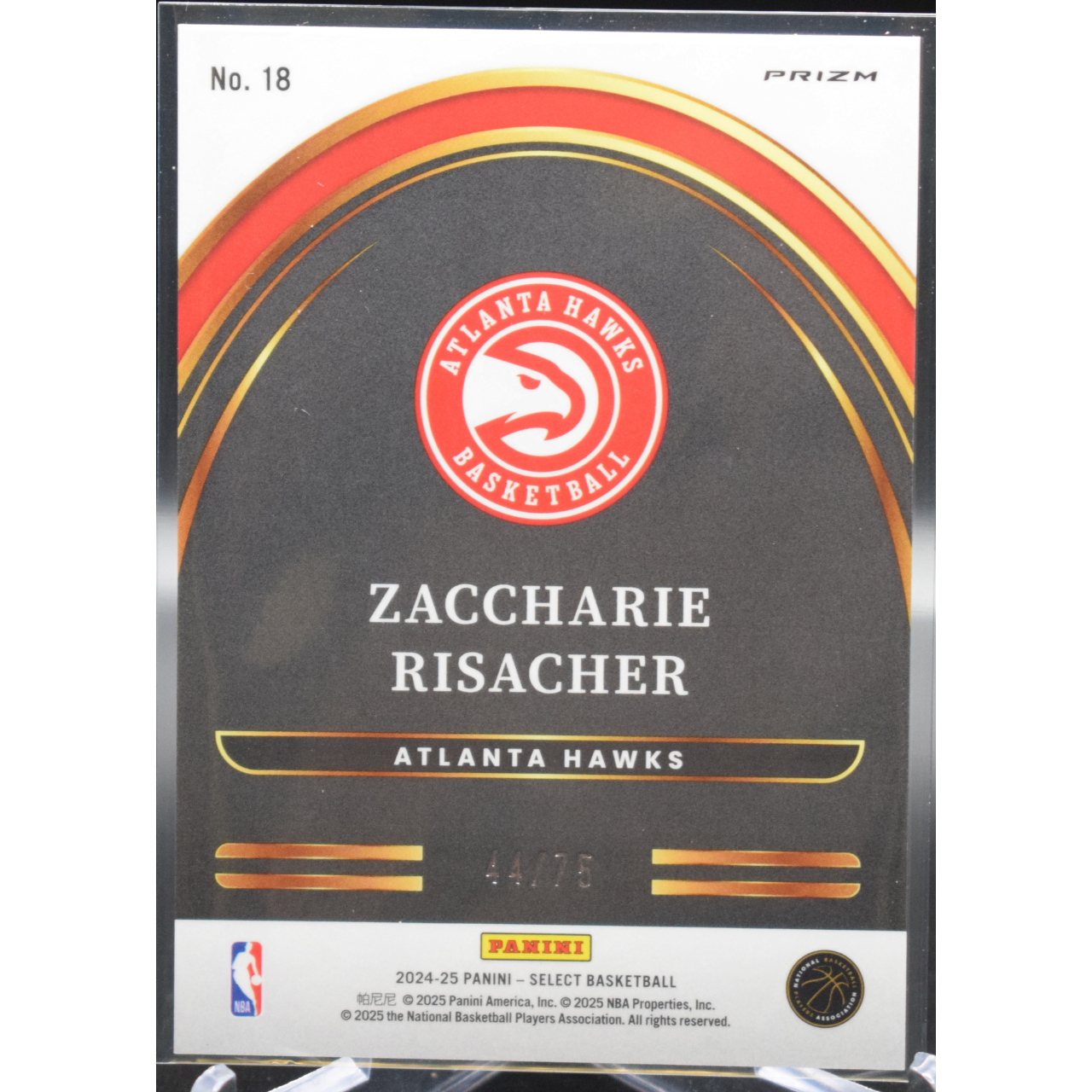 2024 Panini Select Basketball - Zaccharie Risacher 18 - Future Blue /75