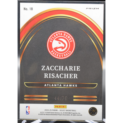 2024 Panini Select Basketball - Zaccharie Risacher 18 - Future Blue /75