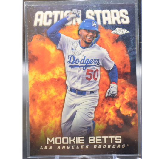 2023 Topps Chrome Baseball - Mookie Betts 23 - Action Stars Superfractor 1/1