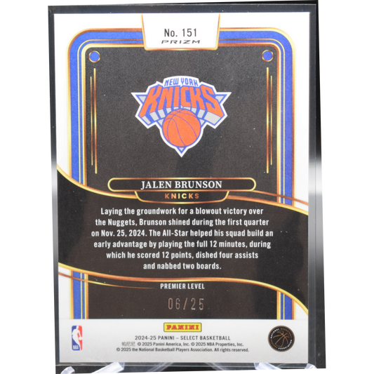 2024 Panini Select Basketball - Jalen Brunson 151 - Select tie dye /25