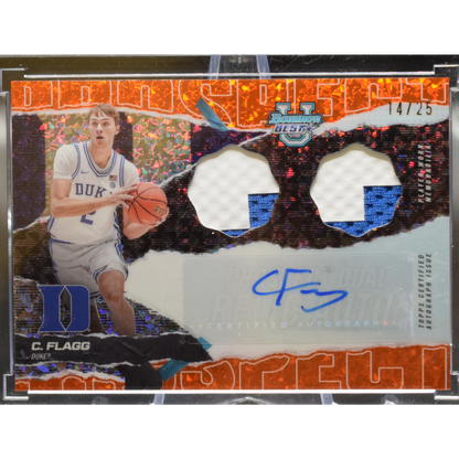 2025 Topps Bowman's Best University - Cooper Flagg PDRA-CF - Orange Diamond Dual Relic Autograph /25