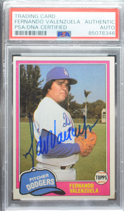 1981 Topps Baseball - Fernando Valenzuela 850 - PSA Authentic Auto