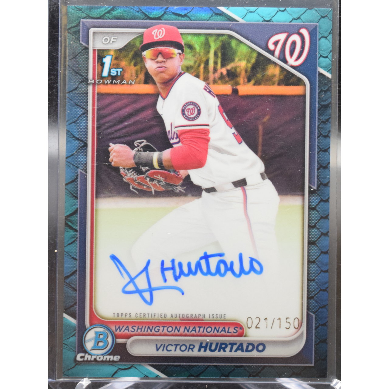 2024 Topps Bowman Chrome - Victor Hurtado CPA-VH - 1st Bowman Blue reptilian Auto /150