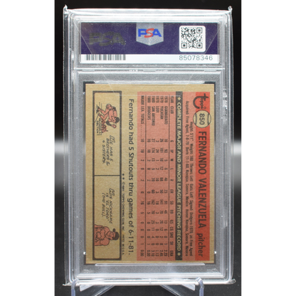 1981 Topps Baseball - Fernando Valenzuela 850 - PSA Authentic Auto