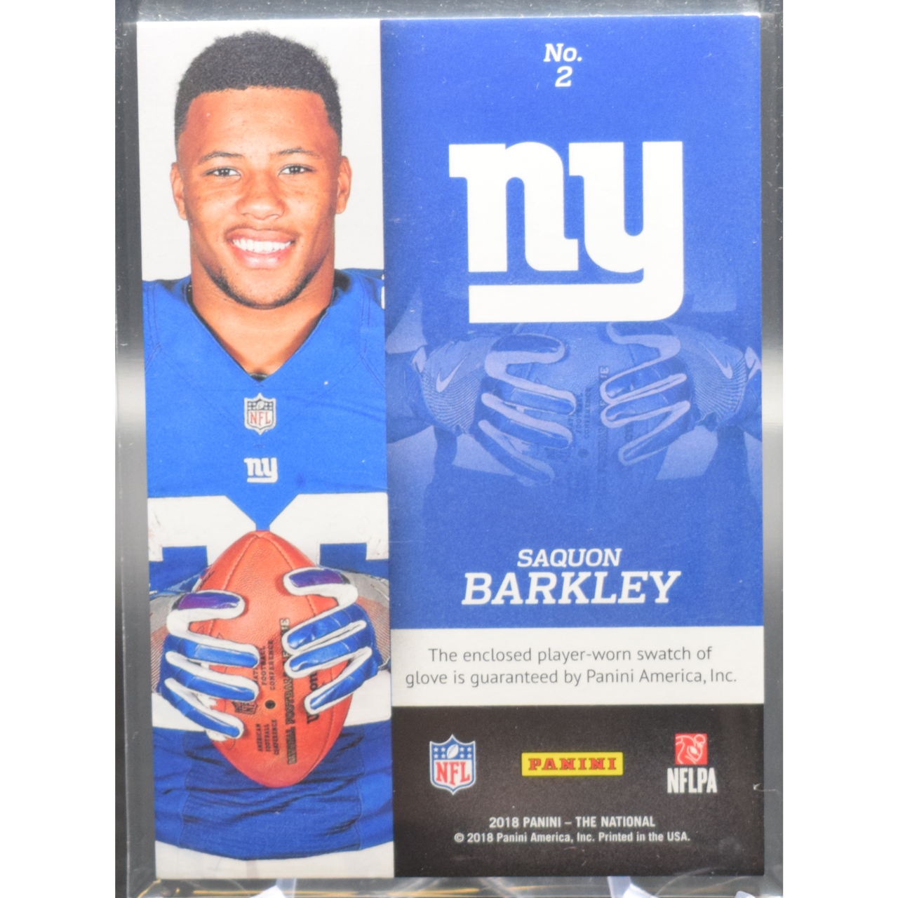 2018 Panini The National Football - Saquon Barkley 2 - Game Used Gloves