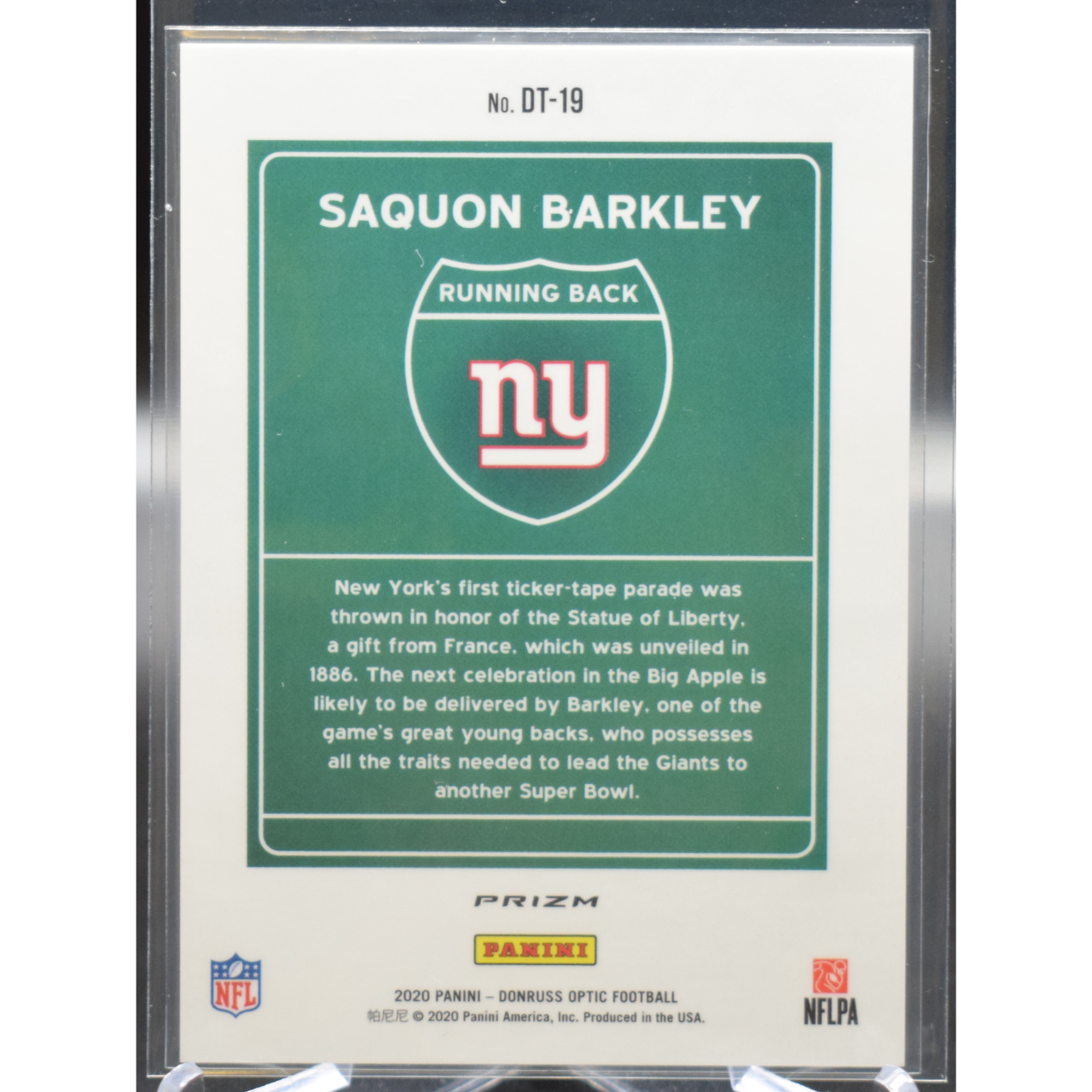 2020 Donruss Optic Football - Saquon Barkley DT-19 - Downtown