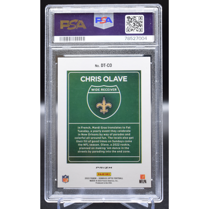 2022 Panini Donruss Optic - Chris Olave DT-CO - Downtown - PSA 9
