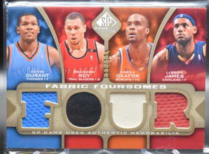 2009-10 Upper Deck SP Games Used Basketball - Kevin Durant Brandon Roy Emeka Okafor Lebron James F4 Jord - Fabric Foursomes /125