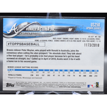 2018 Topps Update Baseball - Ronald Acuna JR US250 - Gold /2018