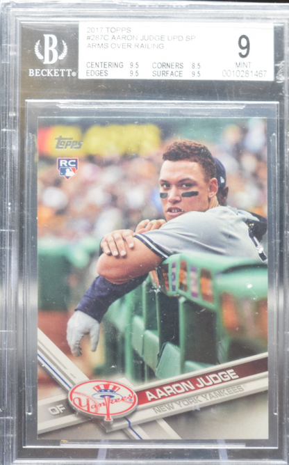 2017 Topps - Aaron Judge 287 - Arms over Railing - Beckett 9