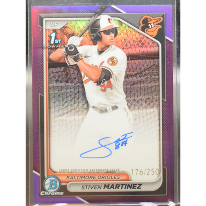 2024 Topps Bowman Chrome - Stiven Martinez CPA-SM - 1st Bowman Purple Auto /250