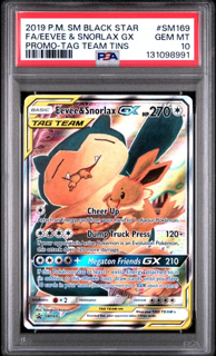 Eevee Snorlax GX SM169 - Tag Team Tin Promo - 2019 Pokemon - PSA 10