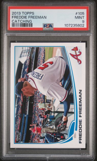 2013 Topps Baseball - Freddie Freeman 105 - Catching - PSA 9